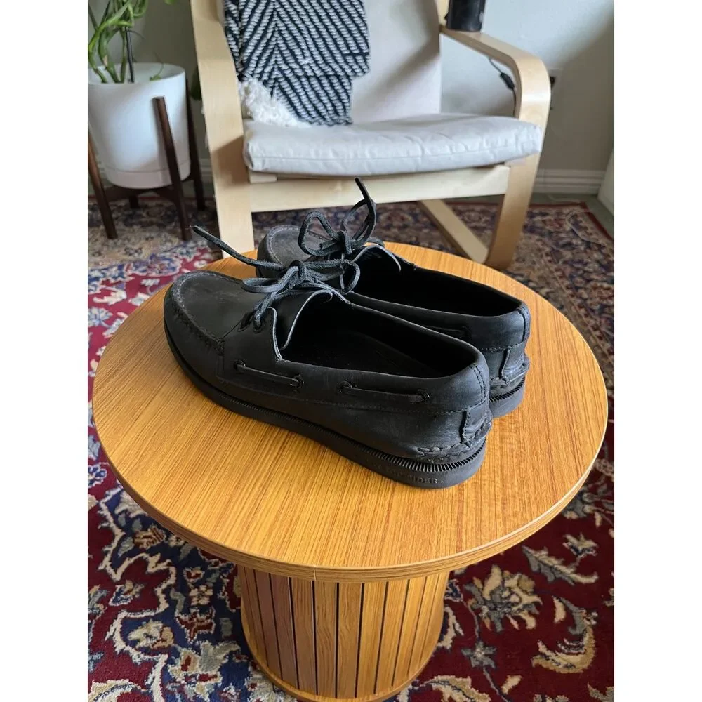 Sperry Topsider in Black Leather